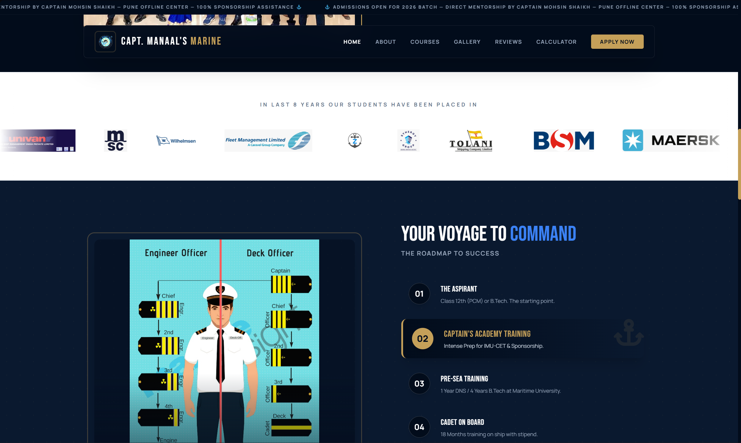 Capt Manaal Marine Website Screenshot 3
